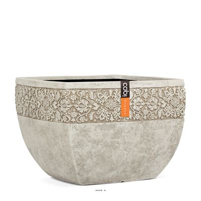 Bac pures fibres et magnesium Hany Ext. cube évasé bas 42x29cm sable