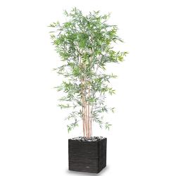 Bambou artificiel en pot special UV pour extérieur H 210 cm Vert