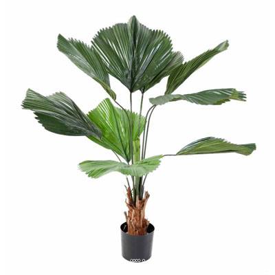 Palmier Licuala Artificiel H 120 cm D 90 cm 9 feuilles en pot