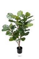 Ficus Lyrata factice tronc PE en pot Figuier factice H90cm D65cm Vert