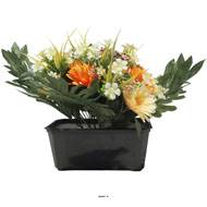 Jardinière fleurs artificielles pour les tombes gerbera et Mini fleurs Crème