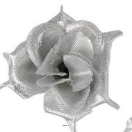 têtes de rose Artificielle X 24 Argent D 5 cm pour Boule de rose