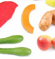 Lot 13 Fruits et légumes artificiels d été en plastique soufflée