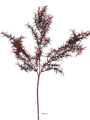 Branche de feuilles de Mirte artificielle H 62 cm plastique ext Rouge