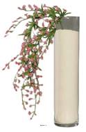 Branchage piquet fleuri artificiel H 69 cm très dense Rose