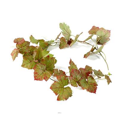 Guirlande de vigne artificielle L 118 cm 34 feuilles en tissu enduit Automne