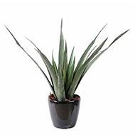 Aloe artificielle en pot pour extrieur H 65 cm D 60 cm