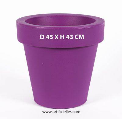 Bac CHLOE Violet D 45 X H 43 CM intérieur / extérieur Rotomoule