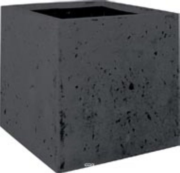 Bac en Polystone Roma Ext. Cube L 40x 40 x H 40 cm Noir