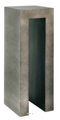 Piédestal résine synthétique et feuille d'argent 35 x 35 cm H 100 cm Int. carré haut métal bronze