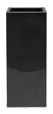 Bac fibres de verre gelcoat 40x40x90 cm Ext. carré haut noir glossy
