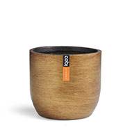 Joli pot rétro forme eggpot doré en matières synthétiques H 6 x D 8 cm Doré