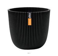 Pot boule Groove en matières recyclées H 12cm Noir