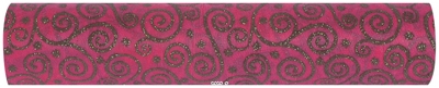 Chemin de table Fuchsia Arabesque en tissu  non tissé 30 cm  X 10 m