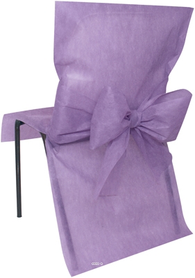 Housses de chaise X10 Lilas avec noeud Tissu non tissé 50 cm X 95 cm