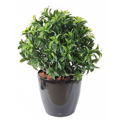 Laurier artificiel en pot buisson extérieur D 45 cm