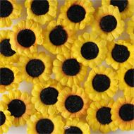 têtes de Tournesol artificiel jaune X 24 en sachet D 4 5 cm