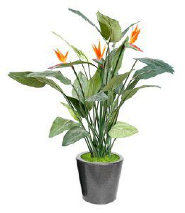 Strelizia 2 fleurs 1 bouton H95 cm artificiel