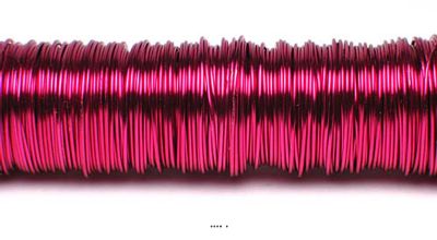 Fil décoratif laque Fuchsia D0.50mm finition brillant 50m monture bois