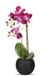 Orchidee artificielle 2 hampes en pot H 40 cm touché réel Erica