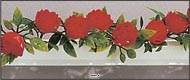 Barrette x12 séparateurs socle blanc L25cm fleur rose rouge plastique