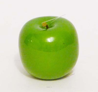 Pomme artificielle Verte brillante D7.5 cm Superbe en décoration