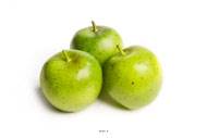 Pomme artificielle Verte en lot de 3 en Plastique souffl D 80 mm