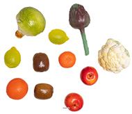 Lot 11 Fruits et Légumes Artificiels Déco Cuisine - plastique soufflé