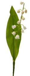 Muguet artificiel 1 brin avec feuillage H 21 cm superbe