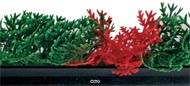 Separateur barrette Feuillage plastique Cypres Vert-Rouge H 9,50 cm L 75 cm socle Noir H 5,5 cm