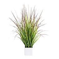 Herbe folle en pot artificielle H 76 cm Vert-Rouge