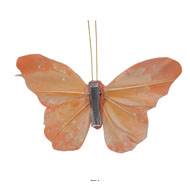 Papillon artificiel avec pince, H 8 cm, L 10 cm Orange
