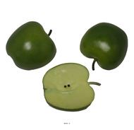 Demi pomme artificielle Verte X 3 en Plastique soufflé H 65x40 mm