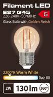 Ampoule de luxe E27 Globe G45 2W 230V 2200°K