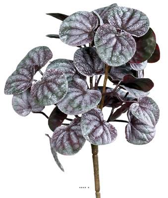 Peperomia artificiel Vert Pourpre 25 cm 35 feuilles plastique en piquet