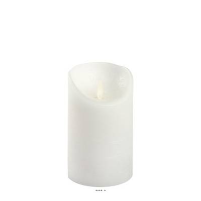 Bougie Cylindrique Cire Blanche – D 7,5 cm x H 12,50 cm – finition Rustic