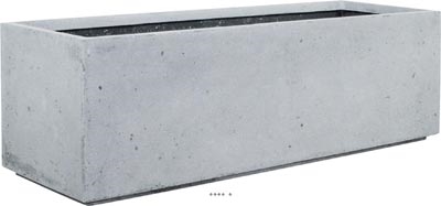 Bac en Polystone Splitt Ext. Claustra bas L 100x 35 x H 30 cm Gris ciment