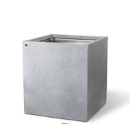 Bac fibres de verre/ composite 50 x 50 cm H54 cm Ext. cube gris clair