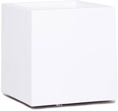 Bac fibres de verre gelcoat 50 x 50 cm H 50 cm Ext. cube blanc glossy