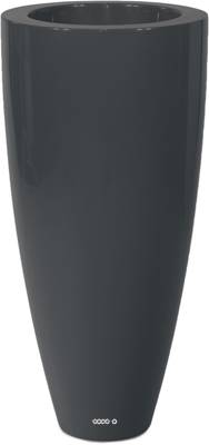 Bac fibres de verre robuste et revêtement gelcoat qualité marine Ø 38 cm H 80 cm Ext. bullet gris glossy