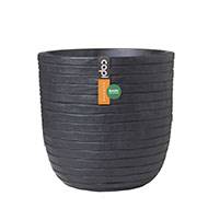 Pot Smooth en plastique eggpot effet rayé H 34 cm x D 35 cm anthracite