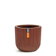 Pot Groove plastique forme eggpot H 15 x D 17cm Rouge
