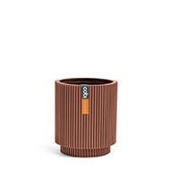 Vase cylindre Groove plastique H 9 x D 8 cm Rouge