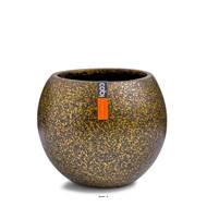 Superbe pot Terrazzo forme boule plastique H 18 x D 22 cm Doré