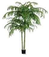 Palmier Areca artificiel 2 troncs H 240 cm 1692 feuilles en pot