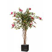 Bougainvillier artificiel tronc bois H150 cm Rose Fushia