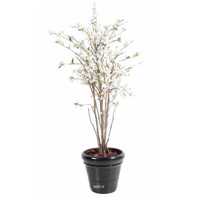 Cerisier en fleurs artificiel 10 troncs bois en pot H 150 cm