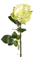 Rose Maya artificielle Vert d'été H75cm Tête superbe 12cm 4 feuilles