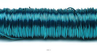Fil décoratif laque Bleu Turquoise D0.50mm finition brillant L50m