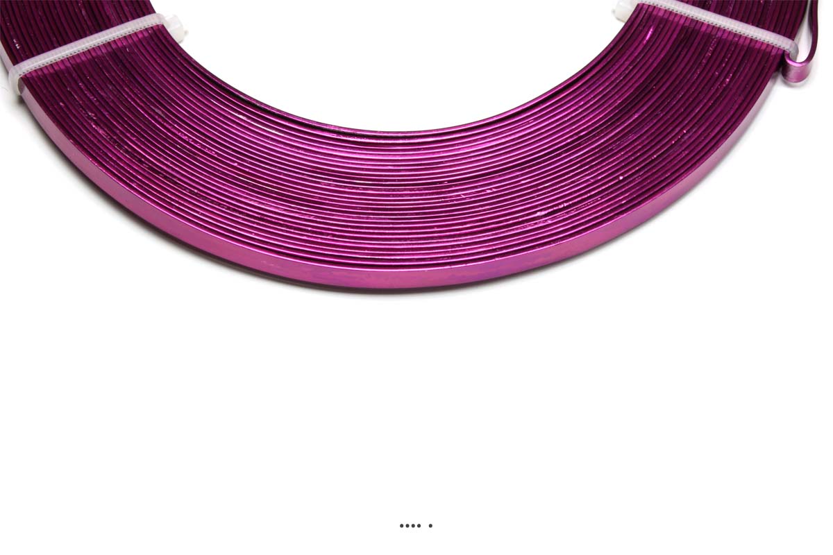 Fil aluminium Plat Fuschia souple lg 5 mm L 10 mtres dcoration